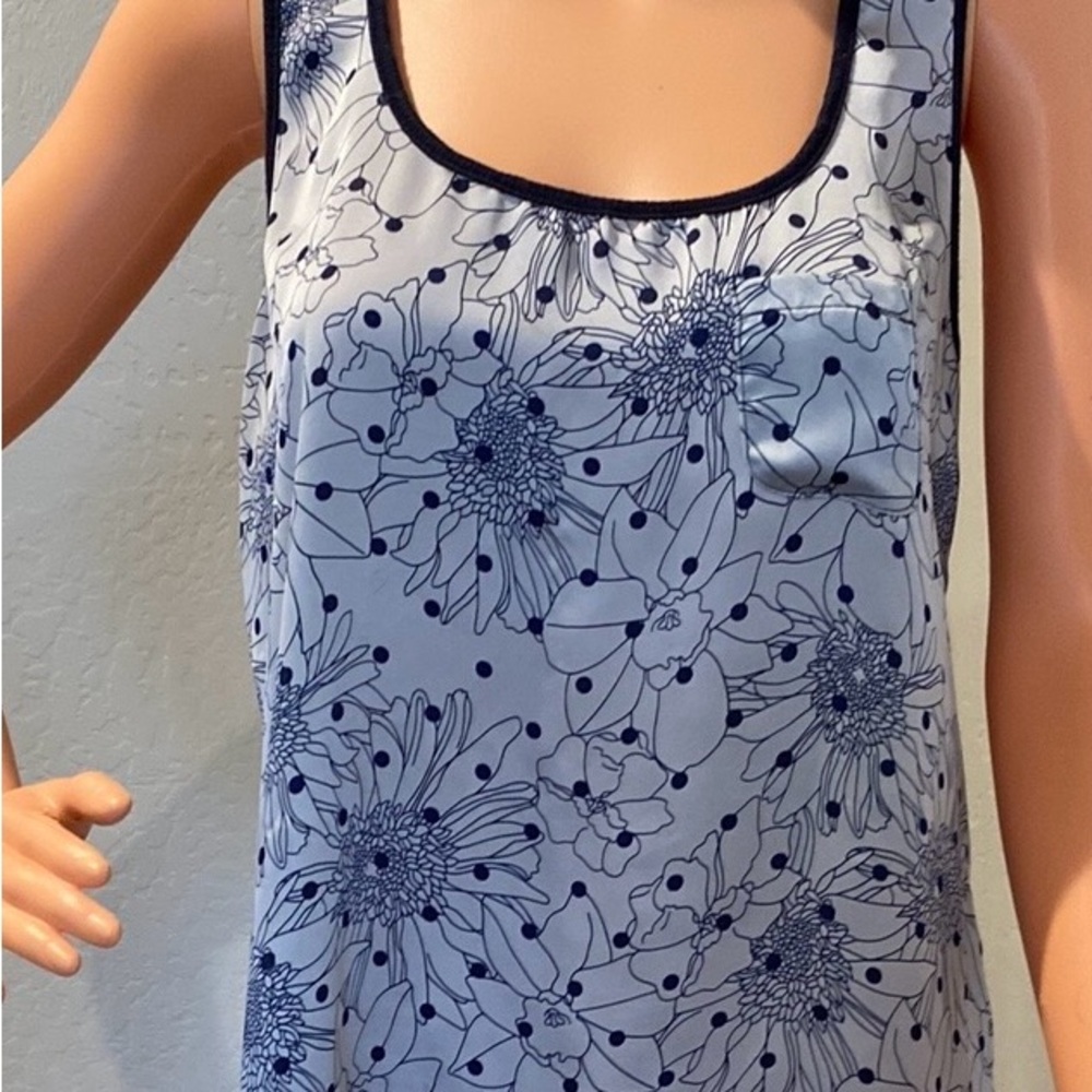 Y2K Vintage Tank Top Gray Blue H.I.P. Happening in Present Racerback Large Shirt